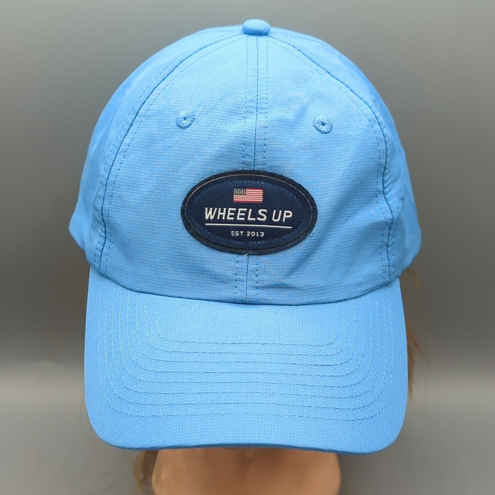 Wheels Up Airline Company Jet Airlines Golf  Hat Cap Blue USA Flag Patch OSFA